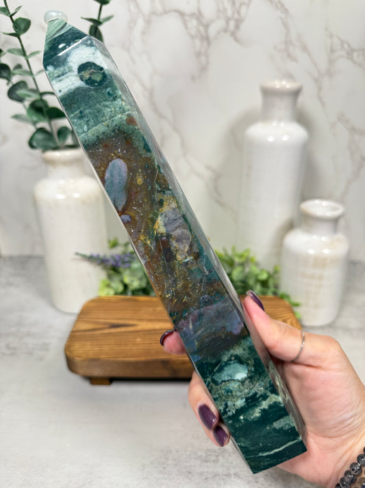 Green Ocean Jasper Tower - A