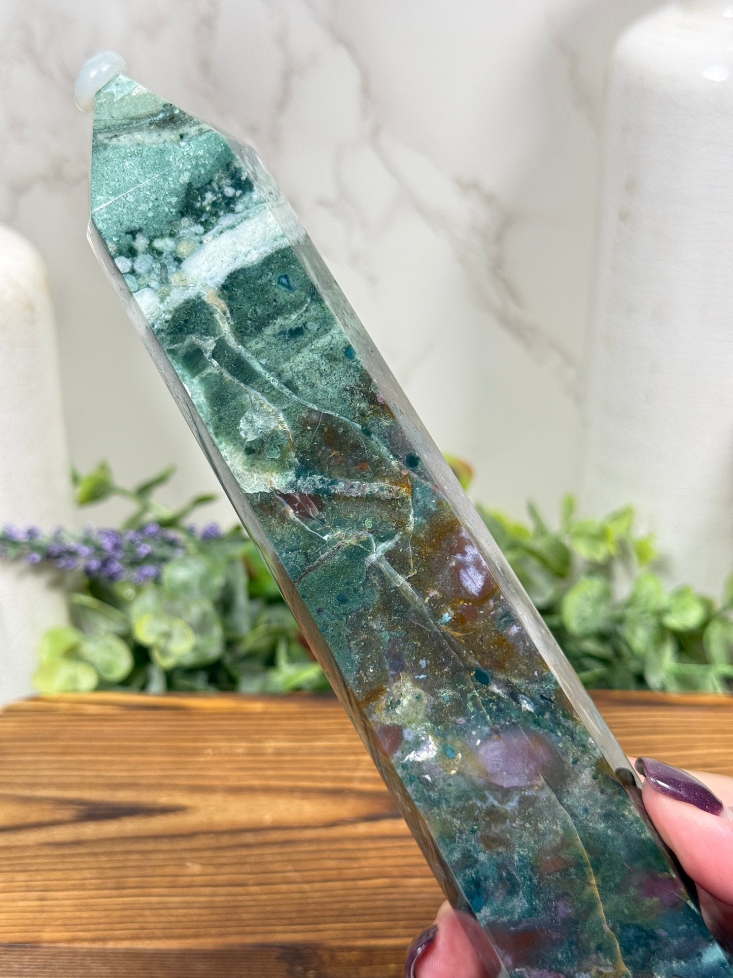 Green Ocean Jasper Tower - A
