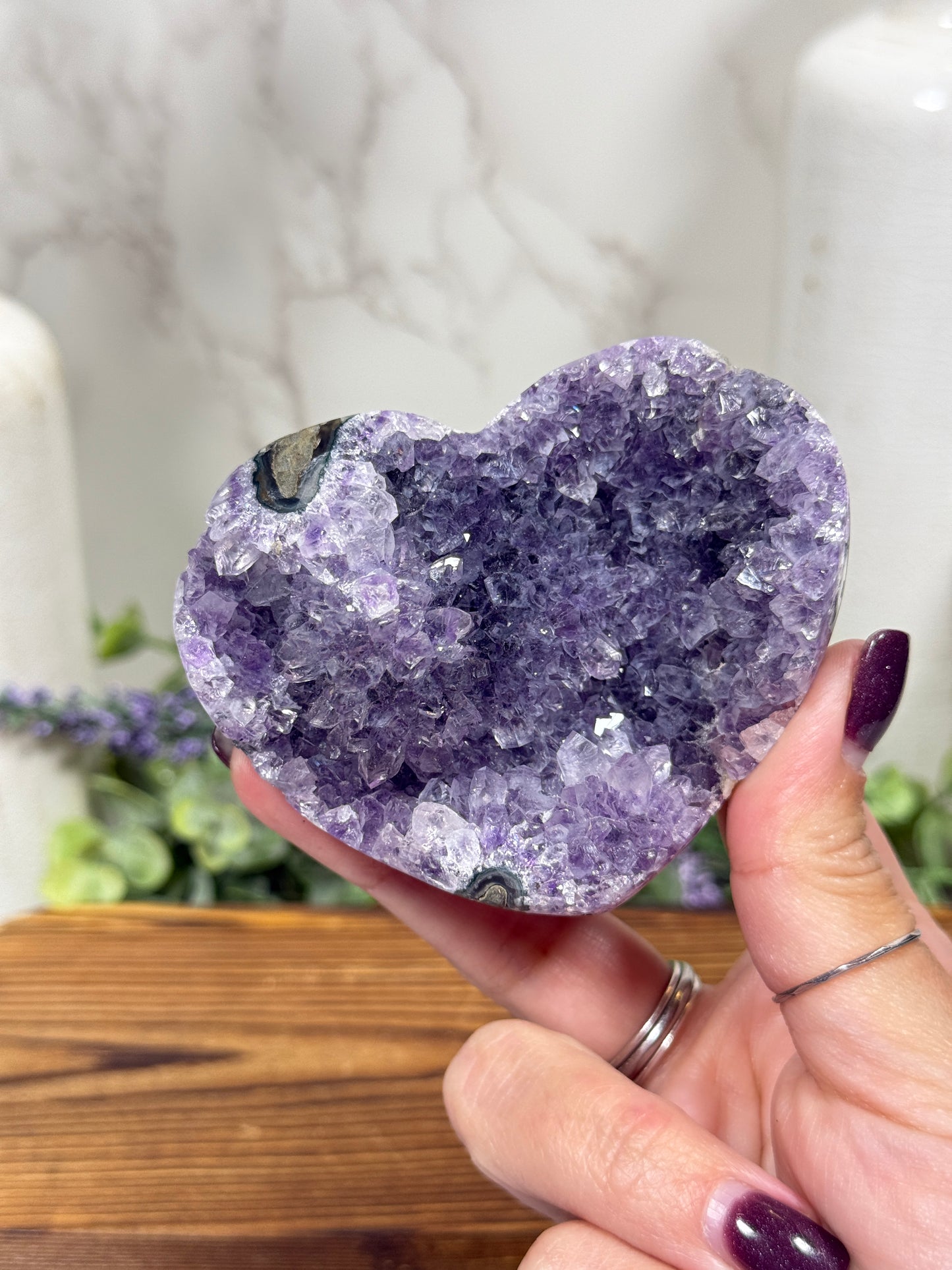 Amethyst Cluster Hearts - You Pick