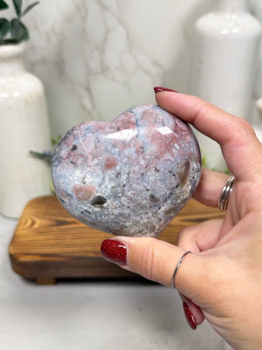 Ocean Jasper Puffy Hearts