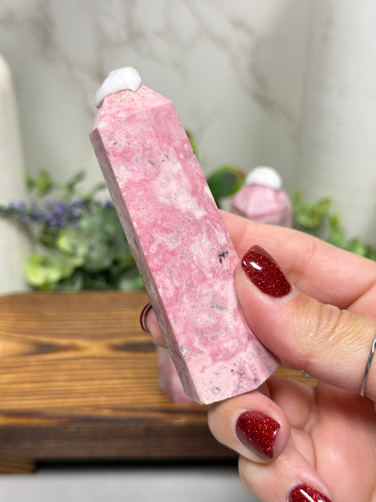 Peruvian Pink Rhodanite Towers