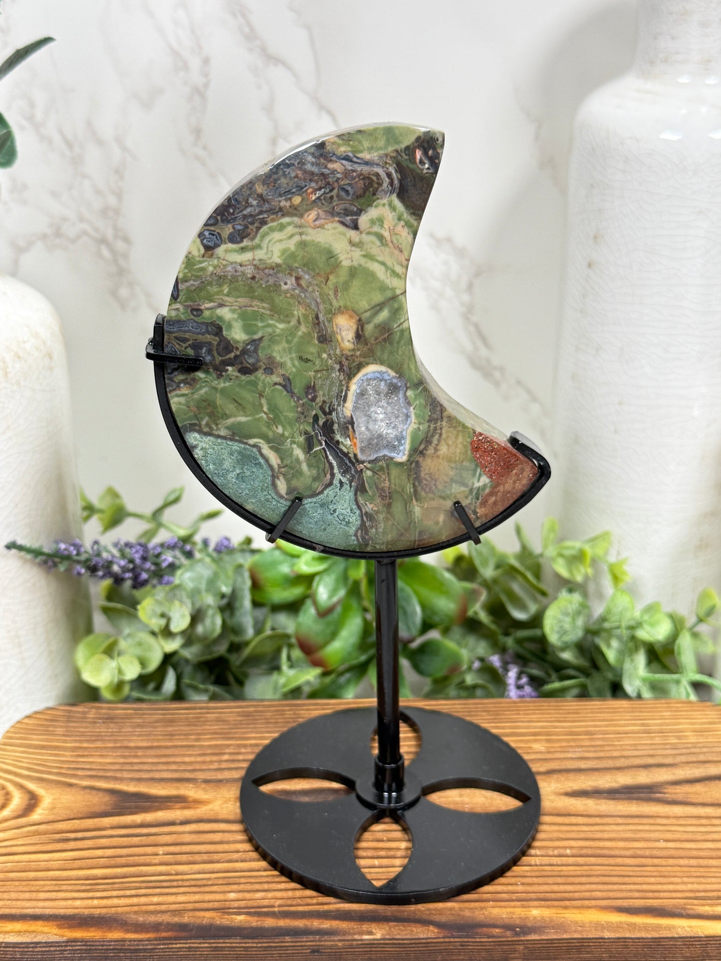 Green Money Agate Lunas | Moons