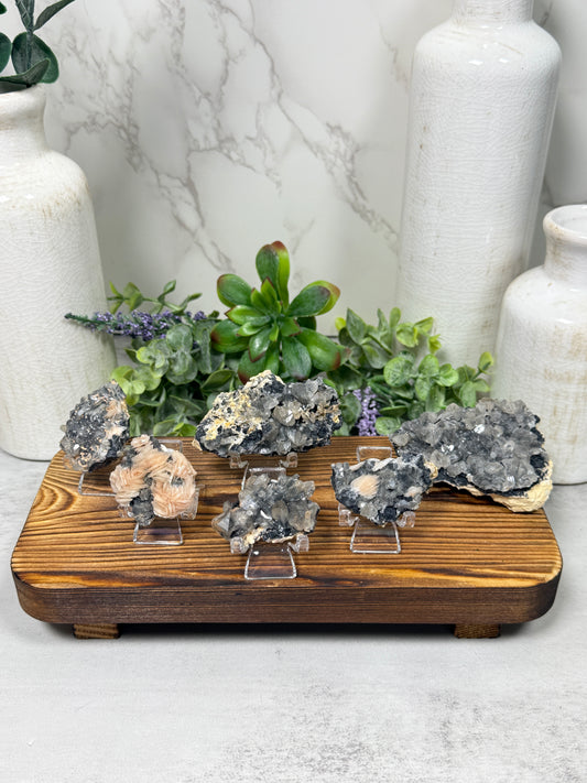 Cerussite Galena Barite from Morocco (UV)