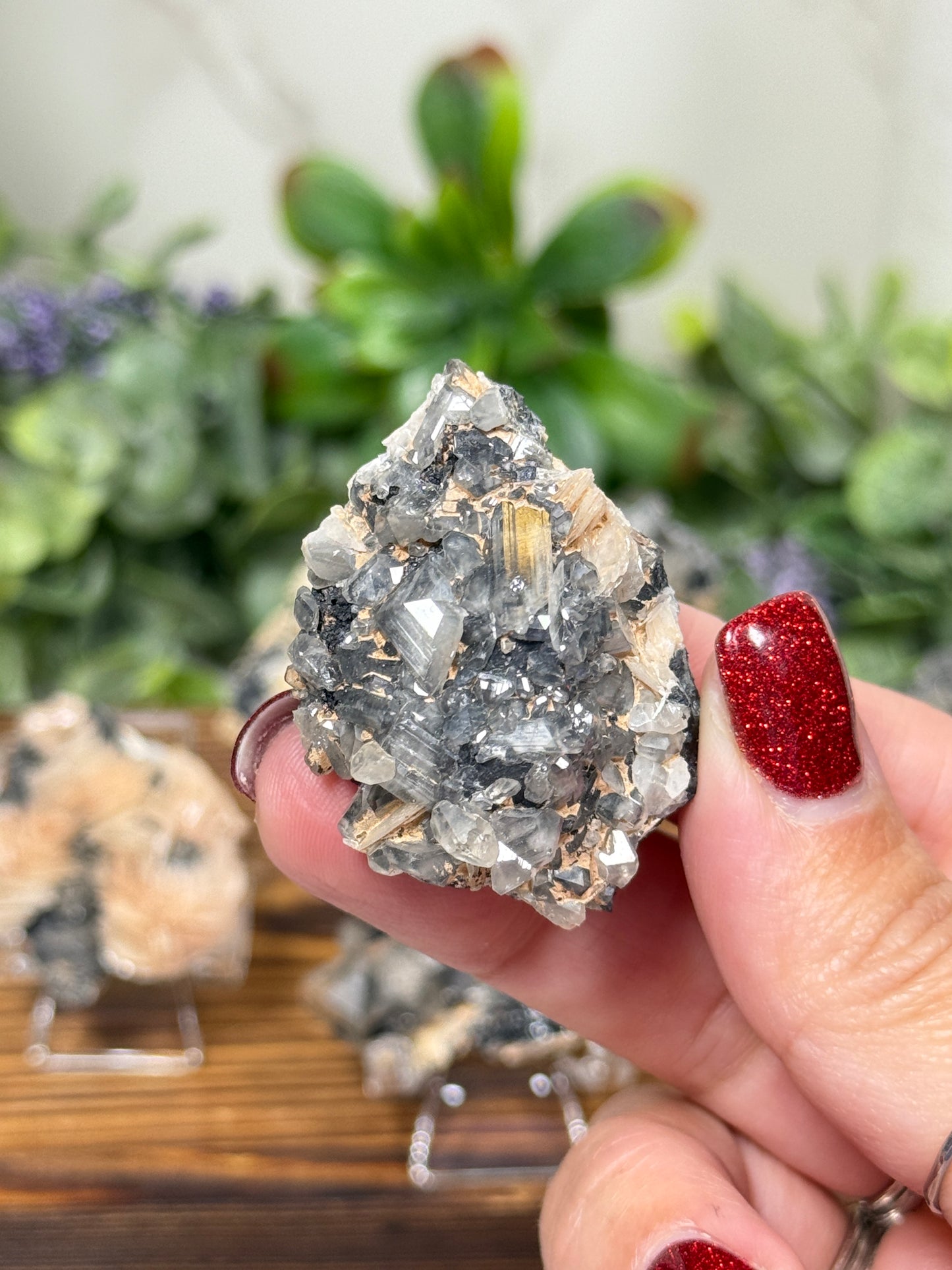 Cerussite Galena Barite from Morocco (UV)