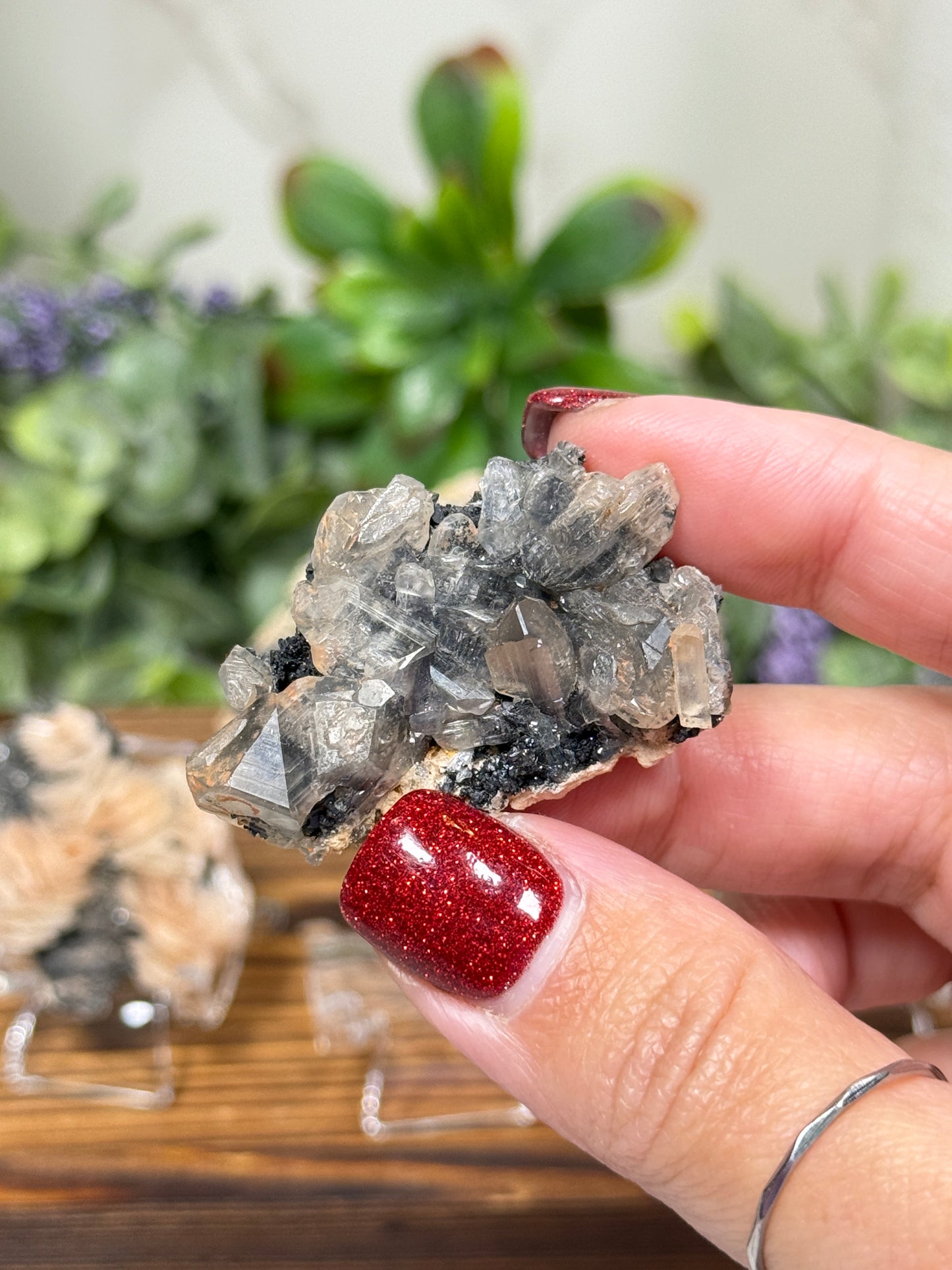 Cerussite Galena Barite from Morocco (UV)