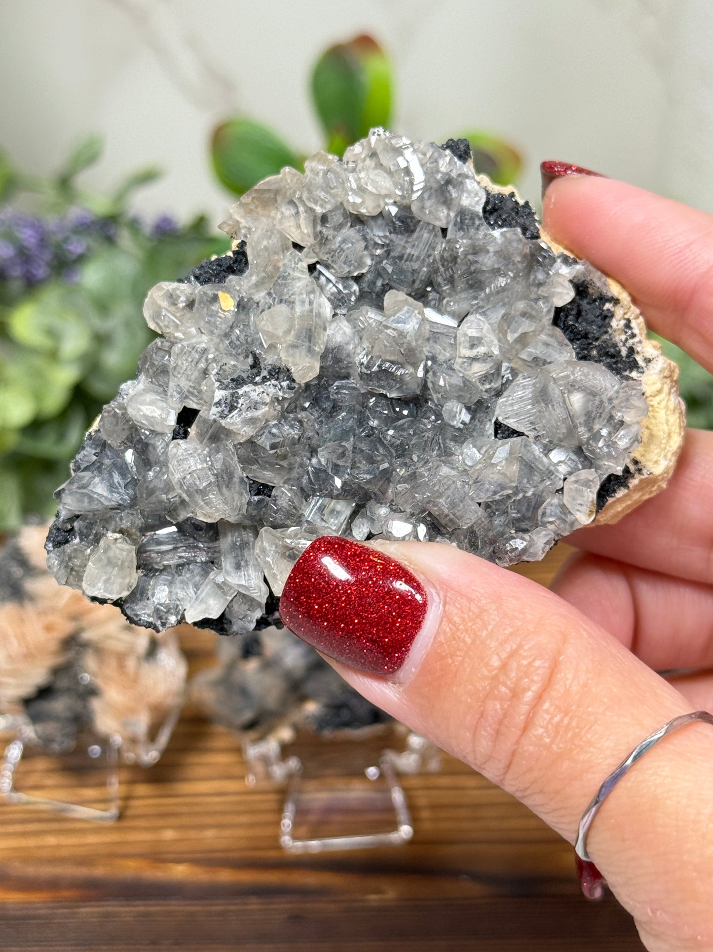 Cerussite Galena Barite from Morocco (UV)