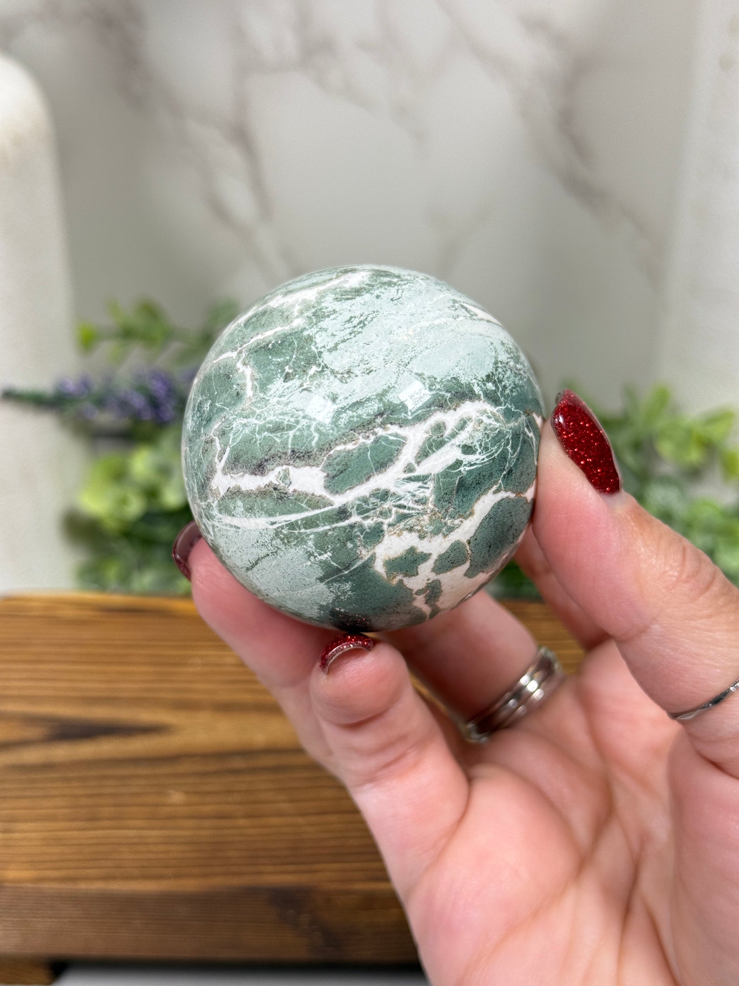 Green Grass Jasper Spheres