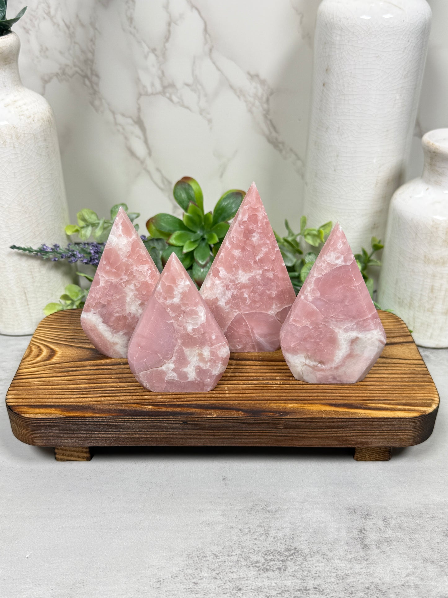 Pink Opal Teardrops