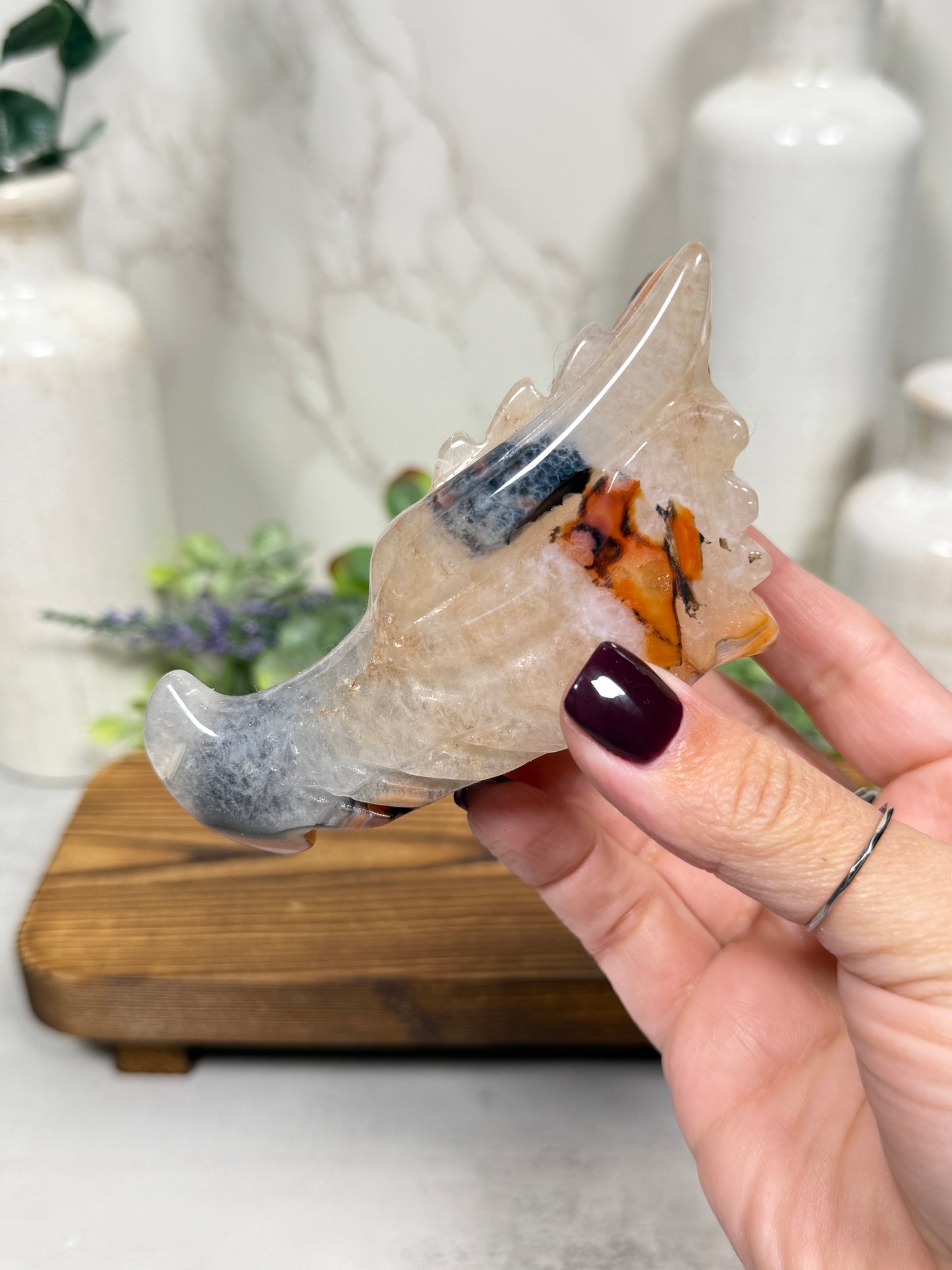 Red Sardonyx Dragon Heads