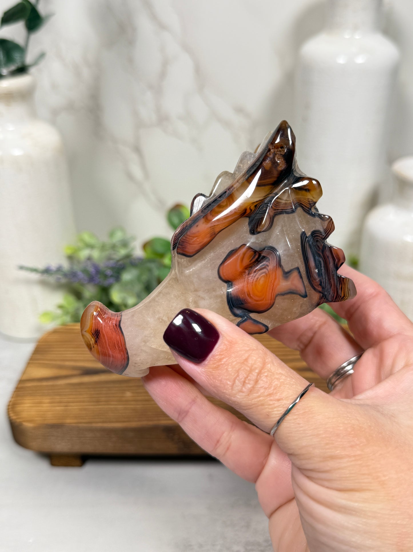 Red Sardonyx Dragon Heads