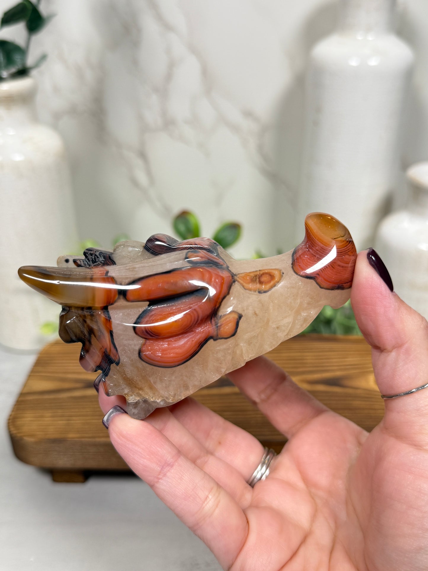 Red Sardonyx Dragon Heads