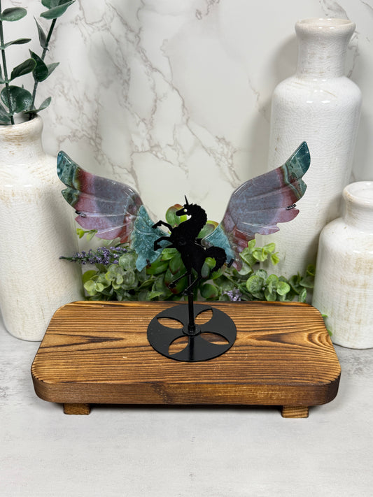 Colorful Ocean Jasper Unicorn Wings