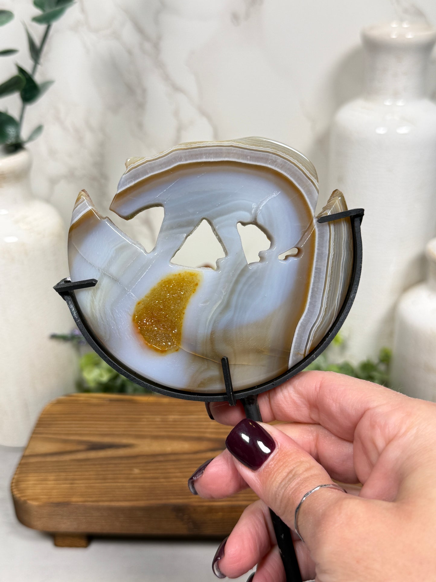 Druzy Bear on Stand