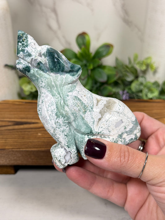 Moss Agate Wolves