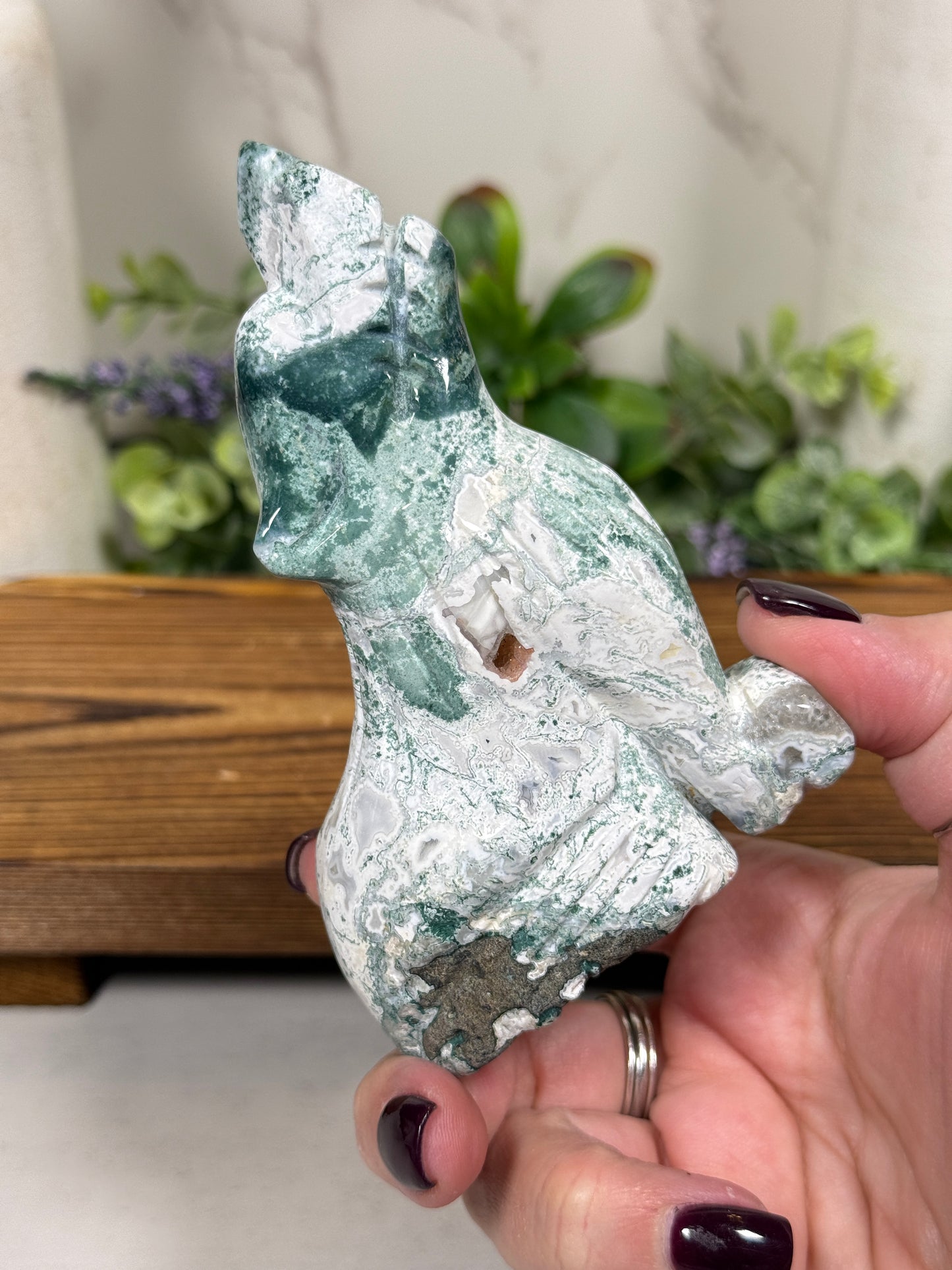 Moss Agate Wolves