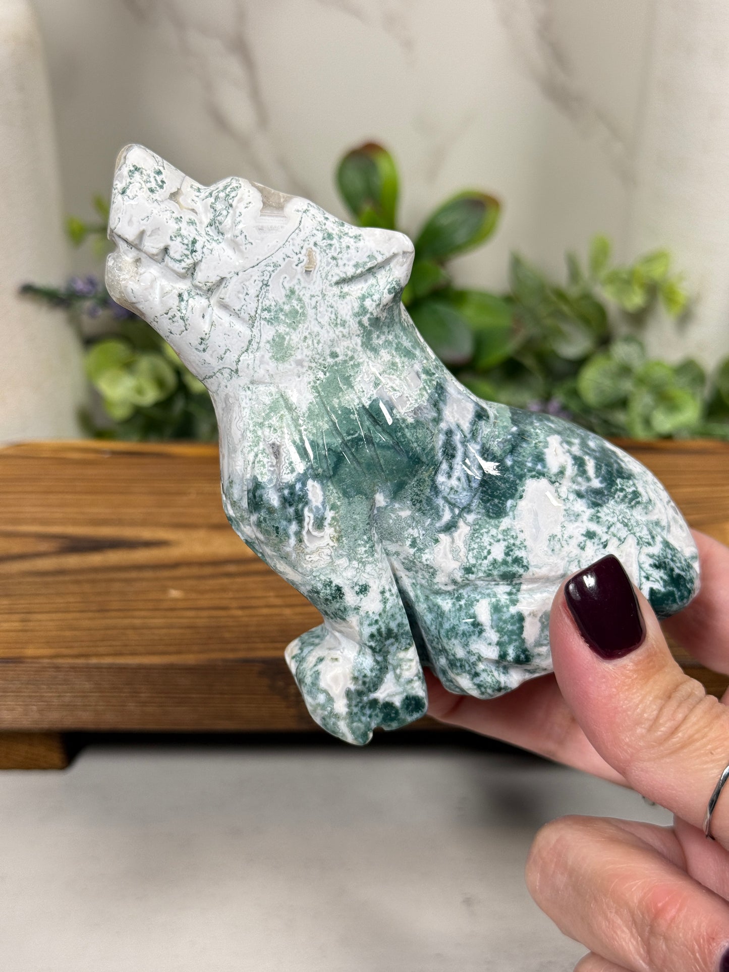 Moss Agate Wolves