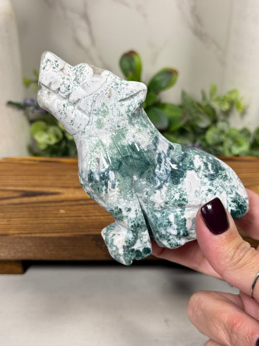 Moss Agate Wolves
