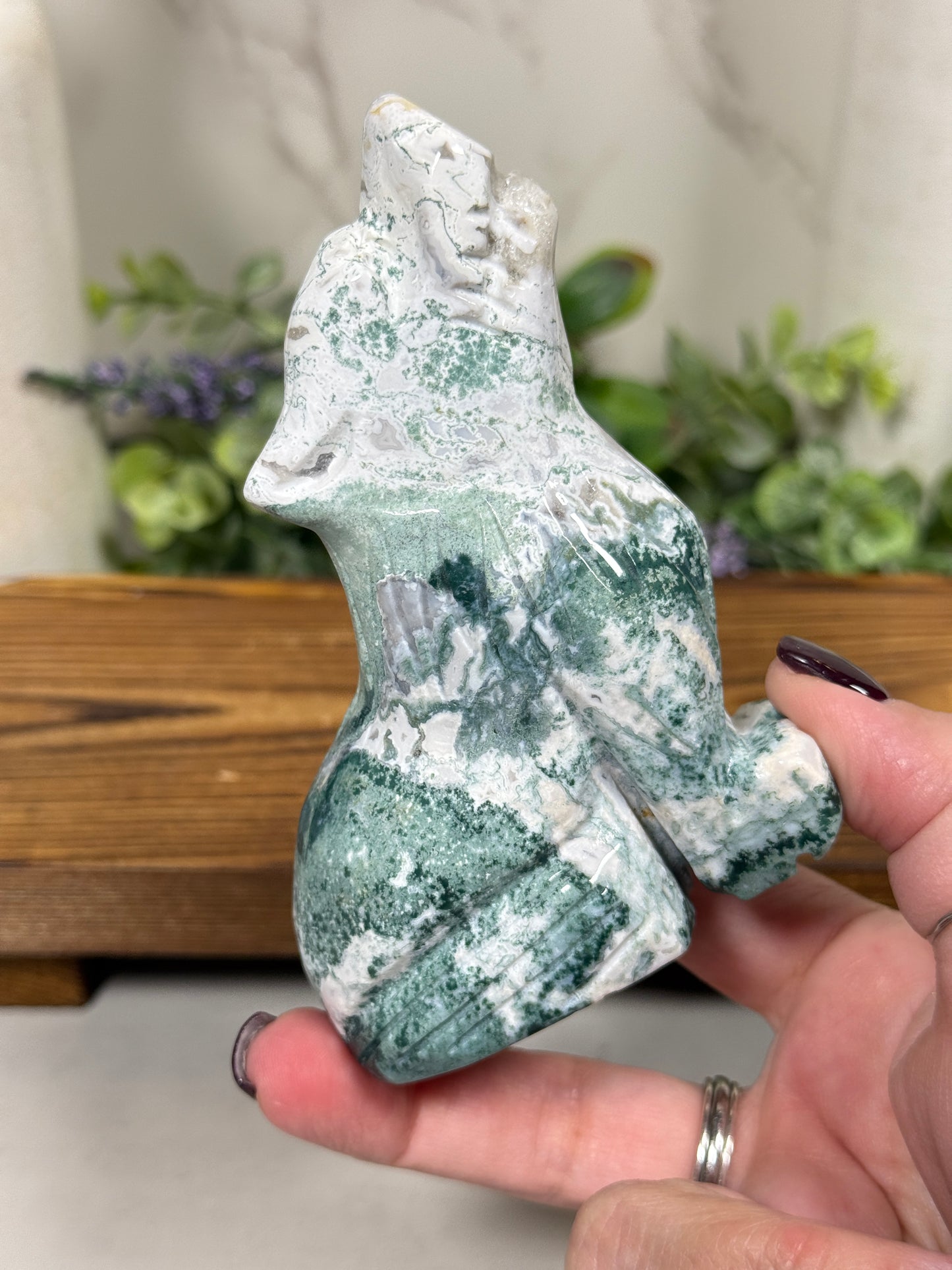Moss Agate Wolves