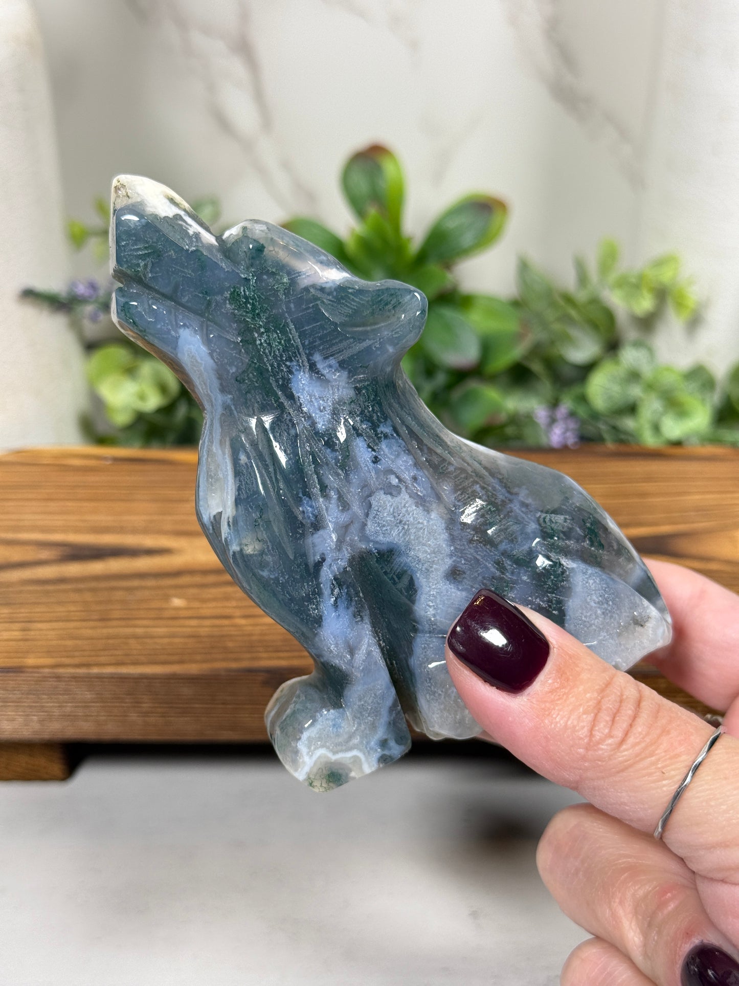 Moss Agate Wolves