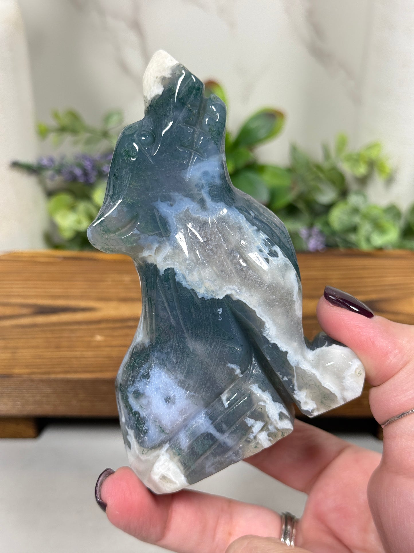 Moss Agate Wolves