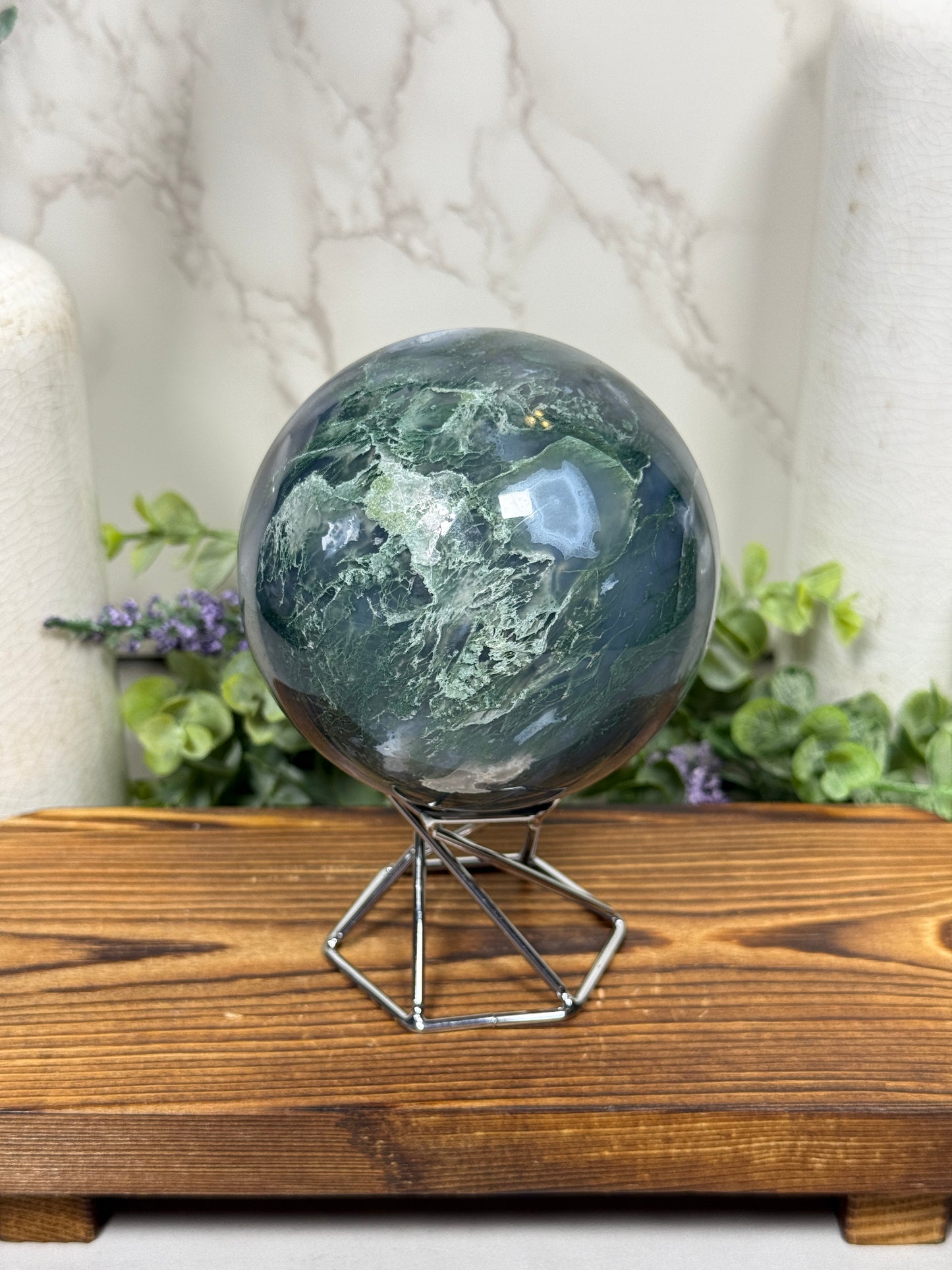 Moss Agate Sphere - D