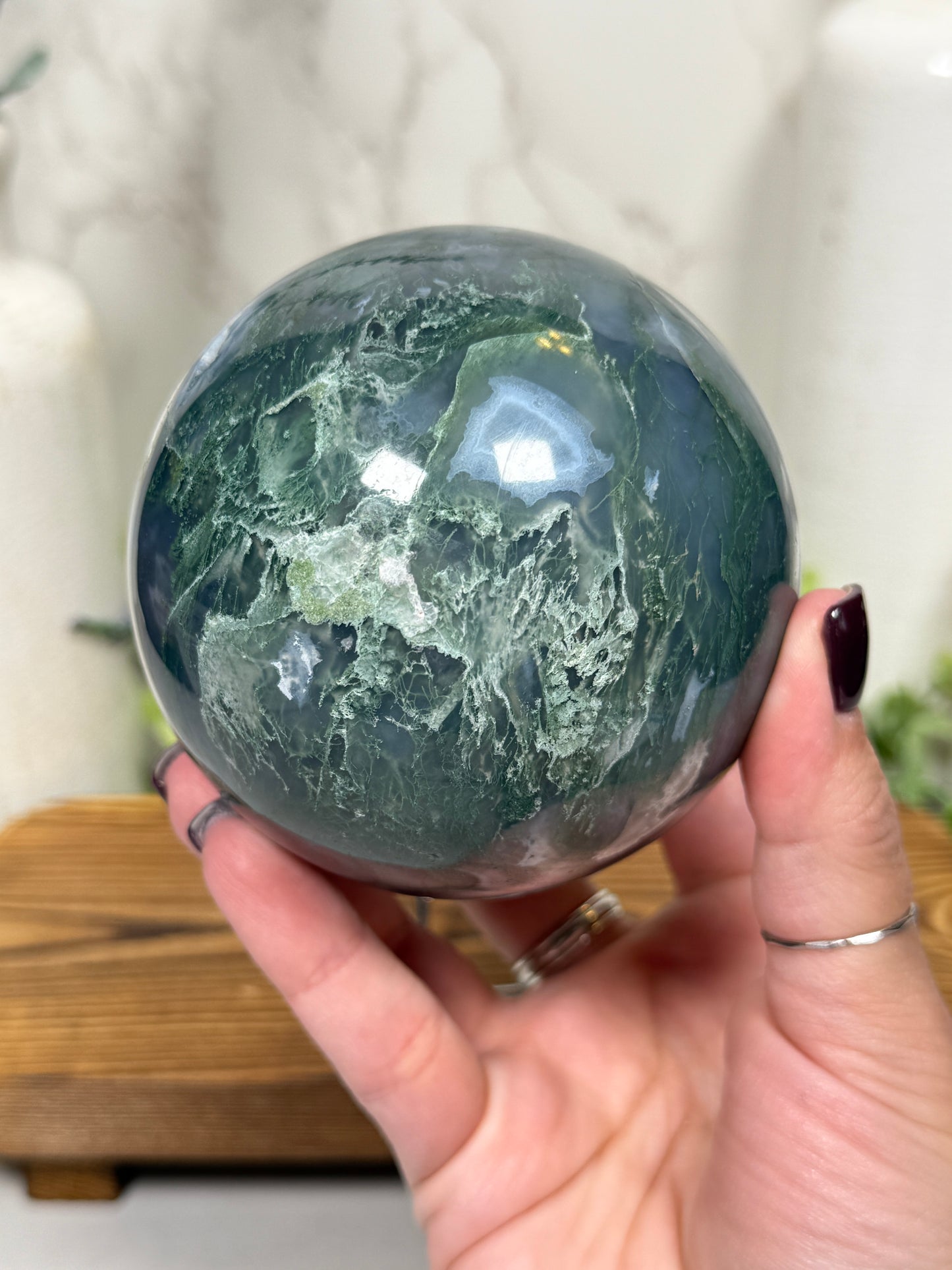 Moss Agate Sphere - D