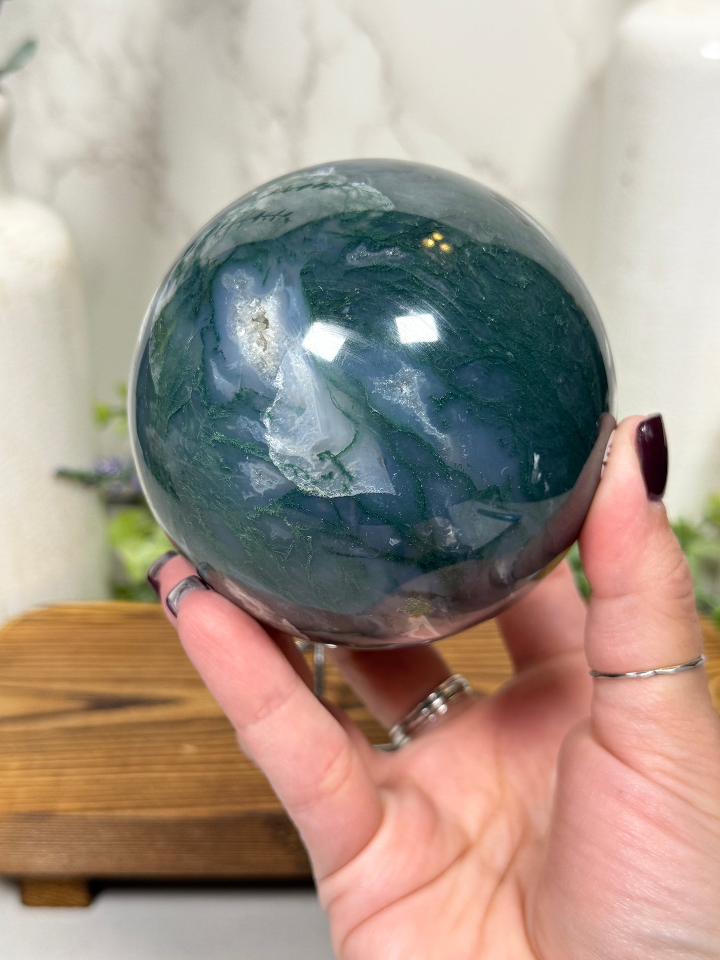 Moss Agate Sphere - D