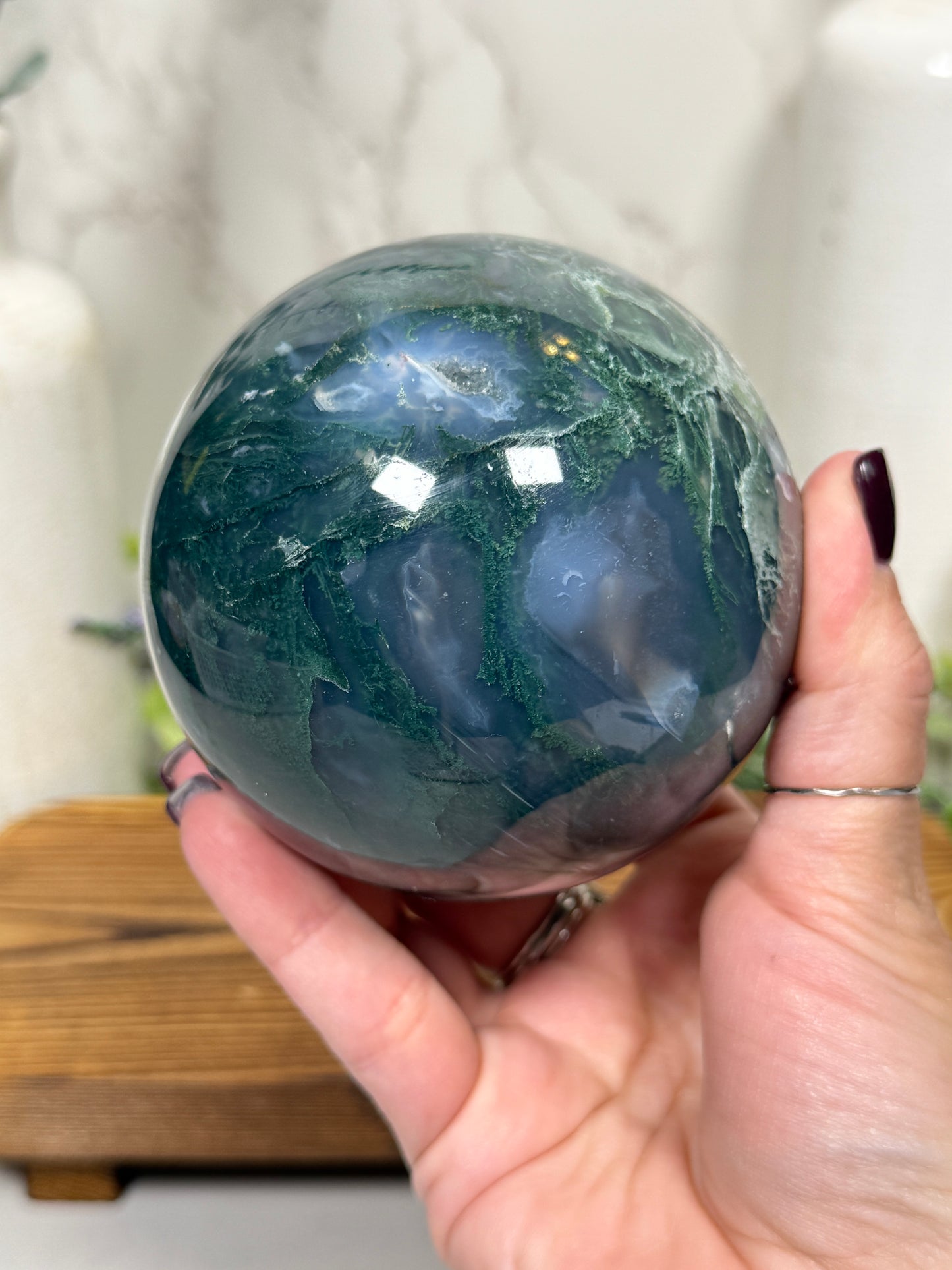 Moss Agate Sphere - D