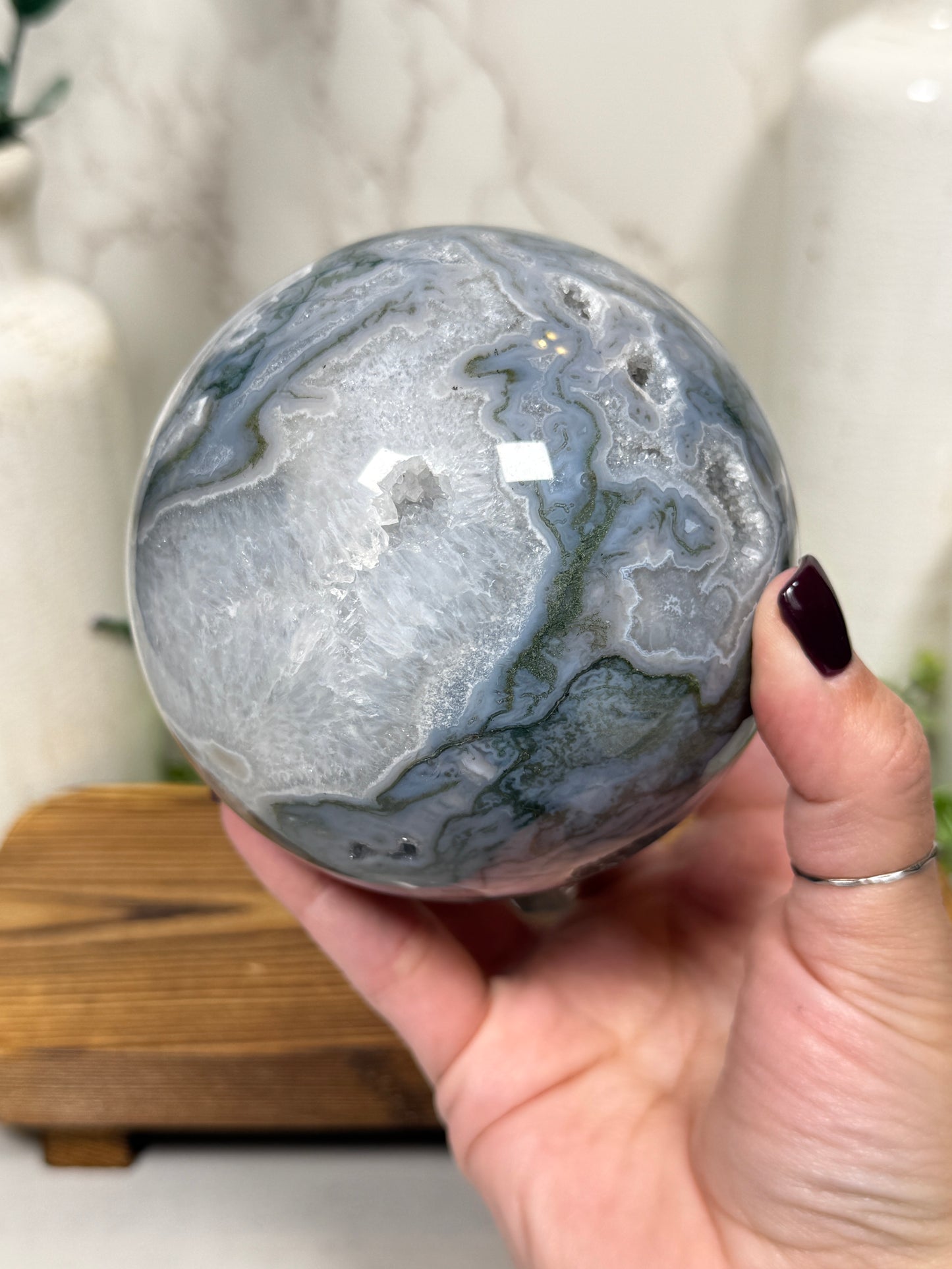 Moss Agate Sphere - E