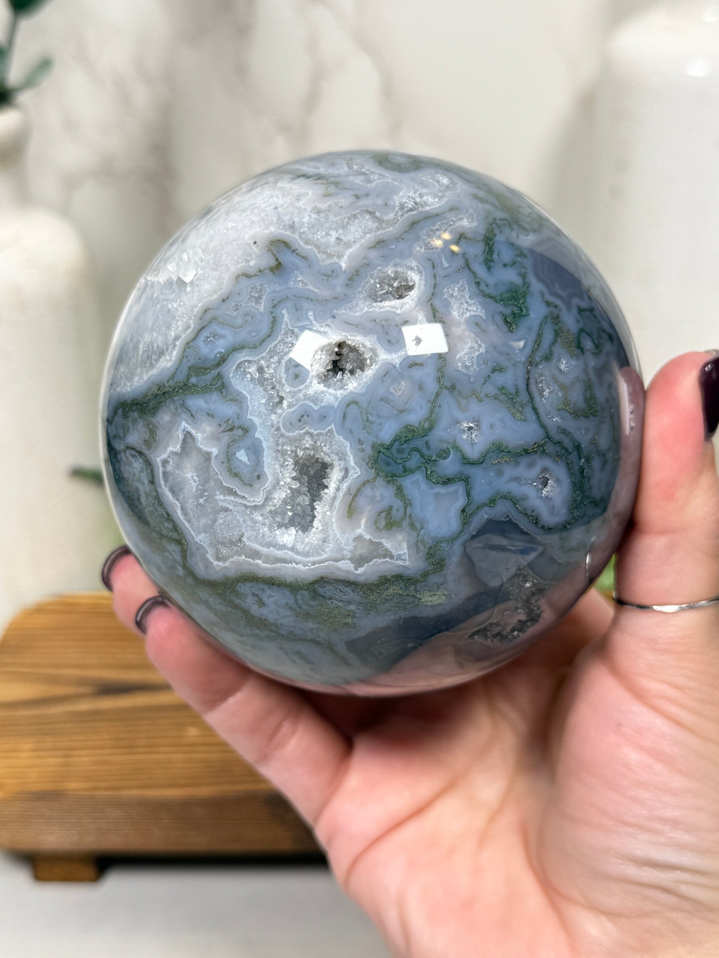 Moss Agate Sphere - E