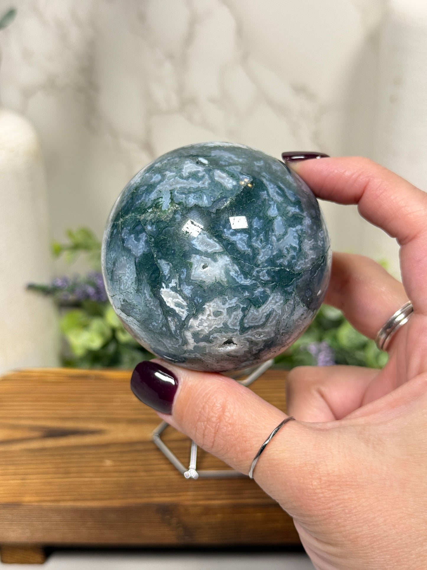 Moss Agate Sphere - F