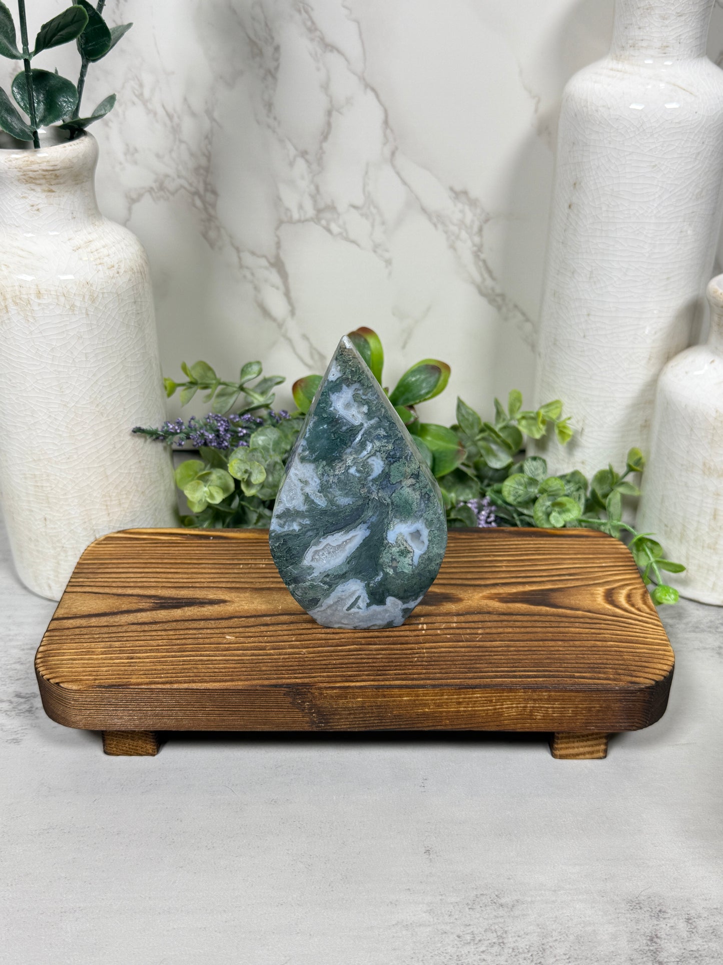 Moss Agate Teardrop