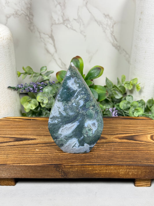 Moss Agate Teardrop