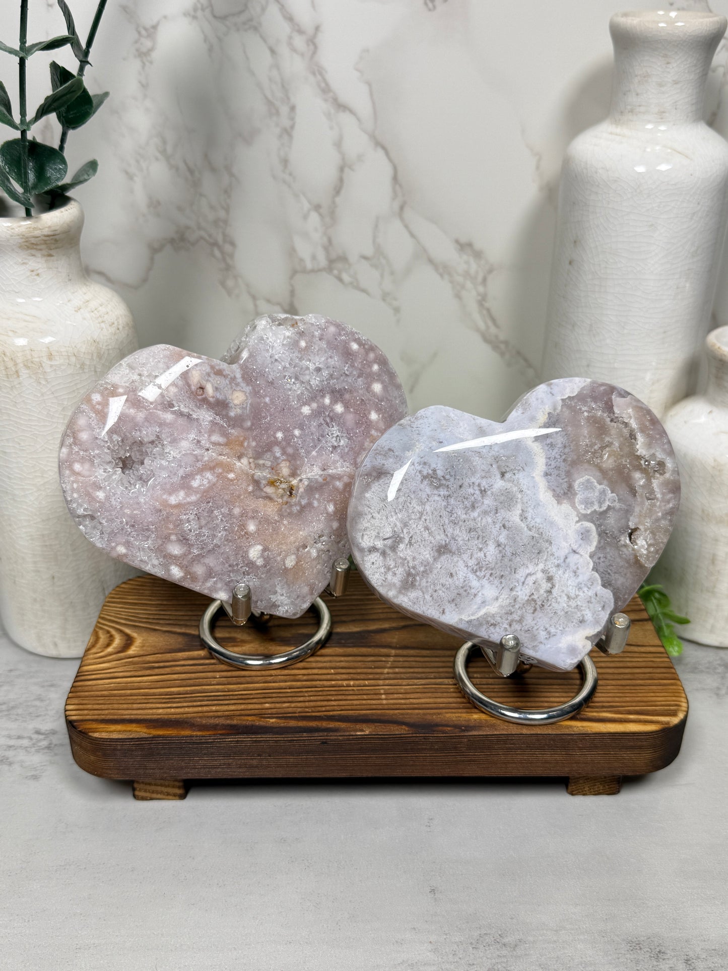 Pink Amethyst Hearts