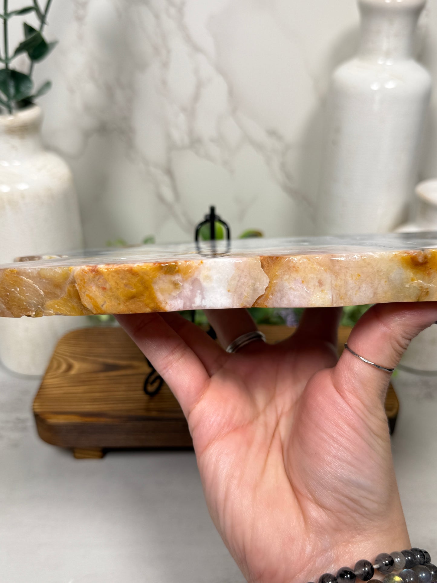 Pink & Blue Petrified Wood Slab