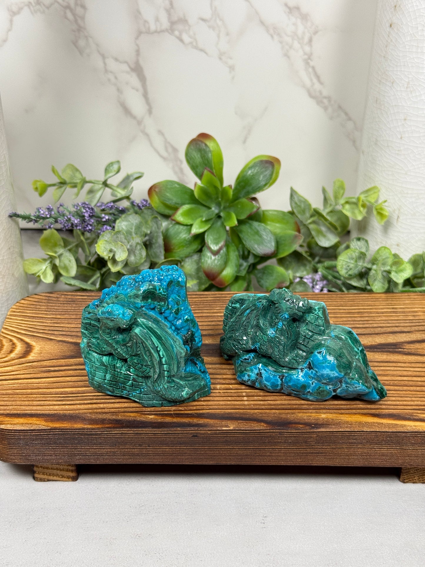 Malachite Chrysocolla Dragons