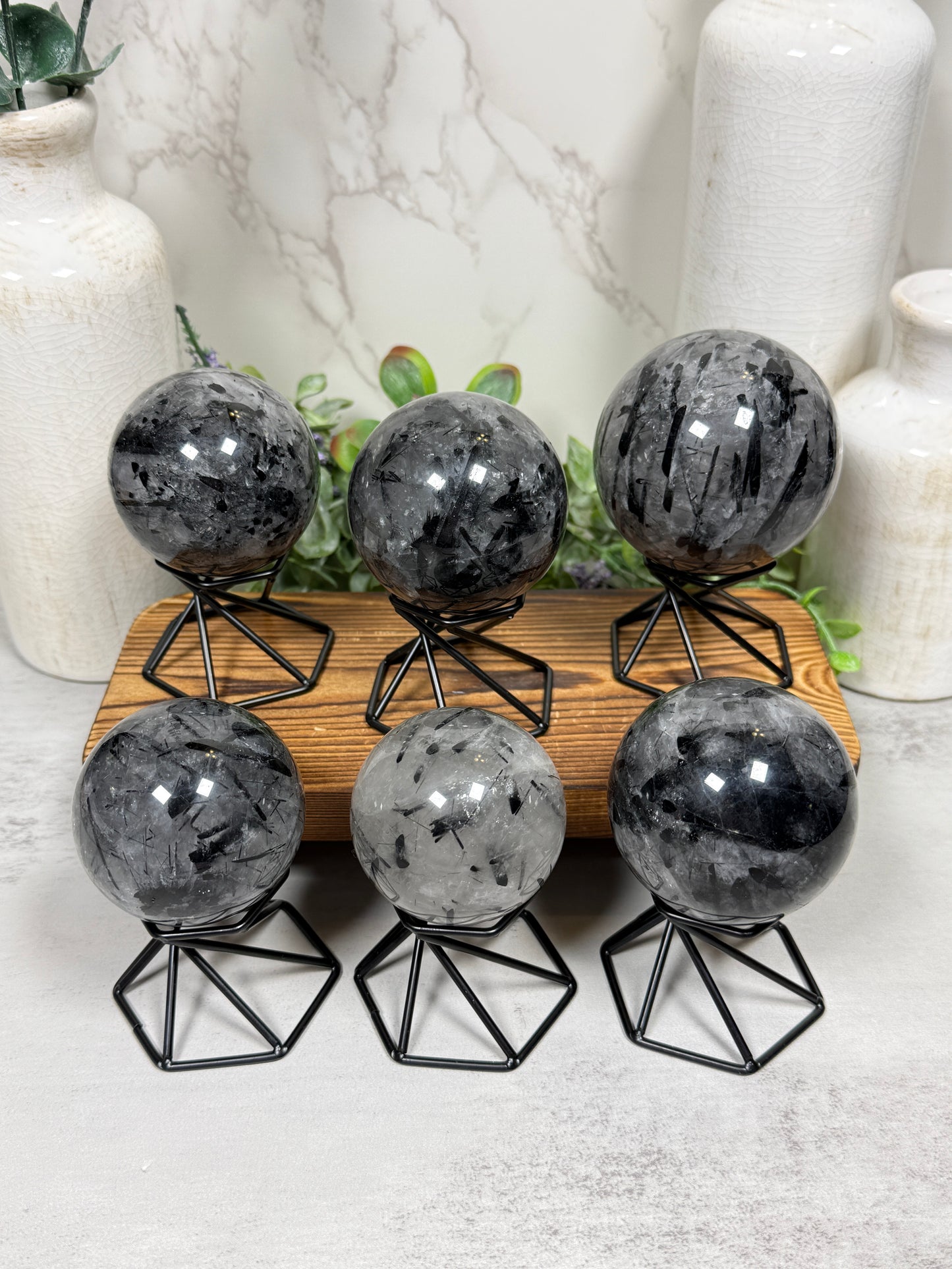 Black Tourmaline Spheres - You Pick