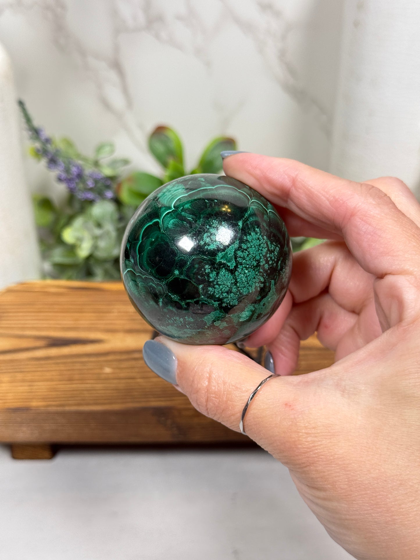 Malachite Sphere - B