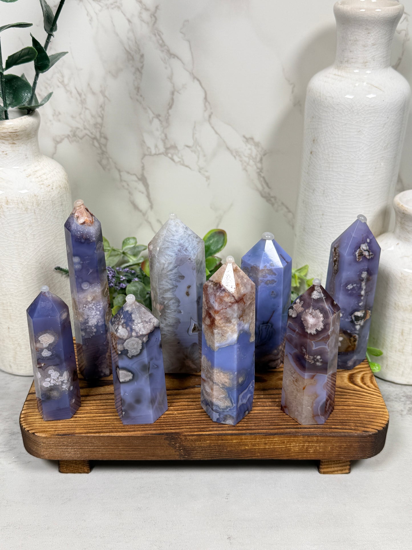 Blue Flower Agate Towers