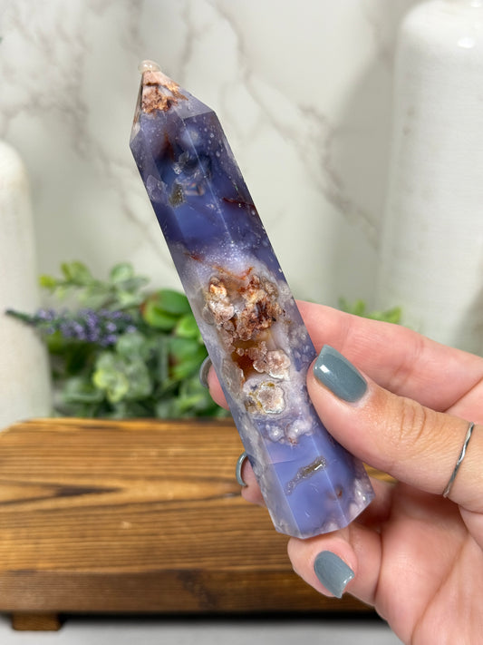 Blue Flower Agate Towers