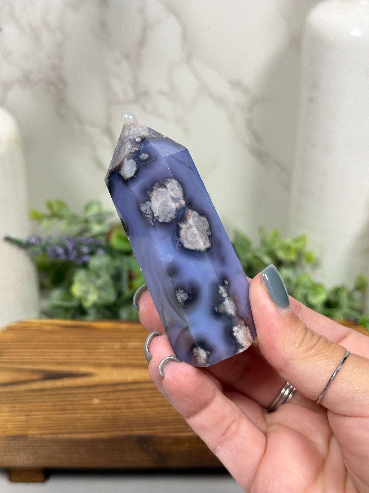 Blue Flower Agate Towers