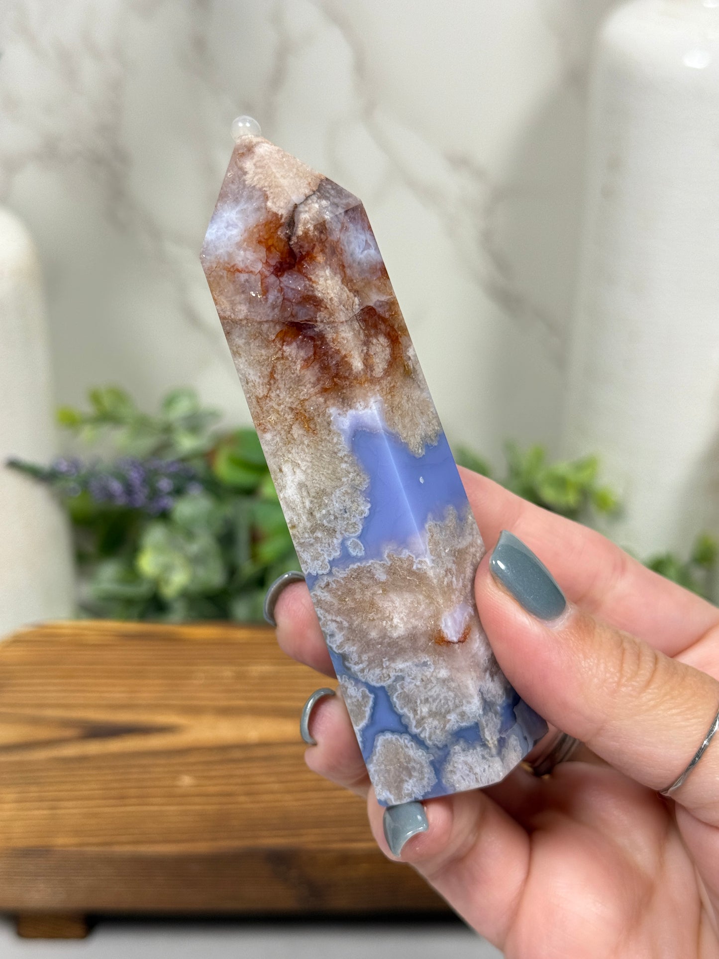 Blue Flower Agate Towers
