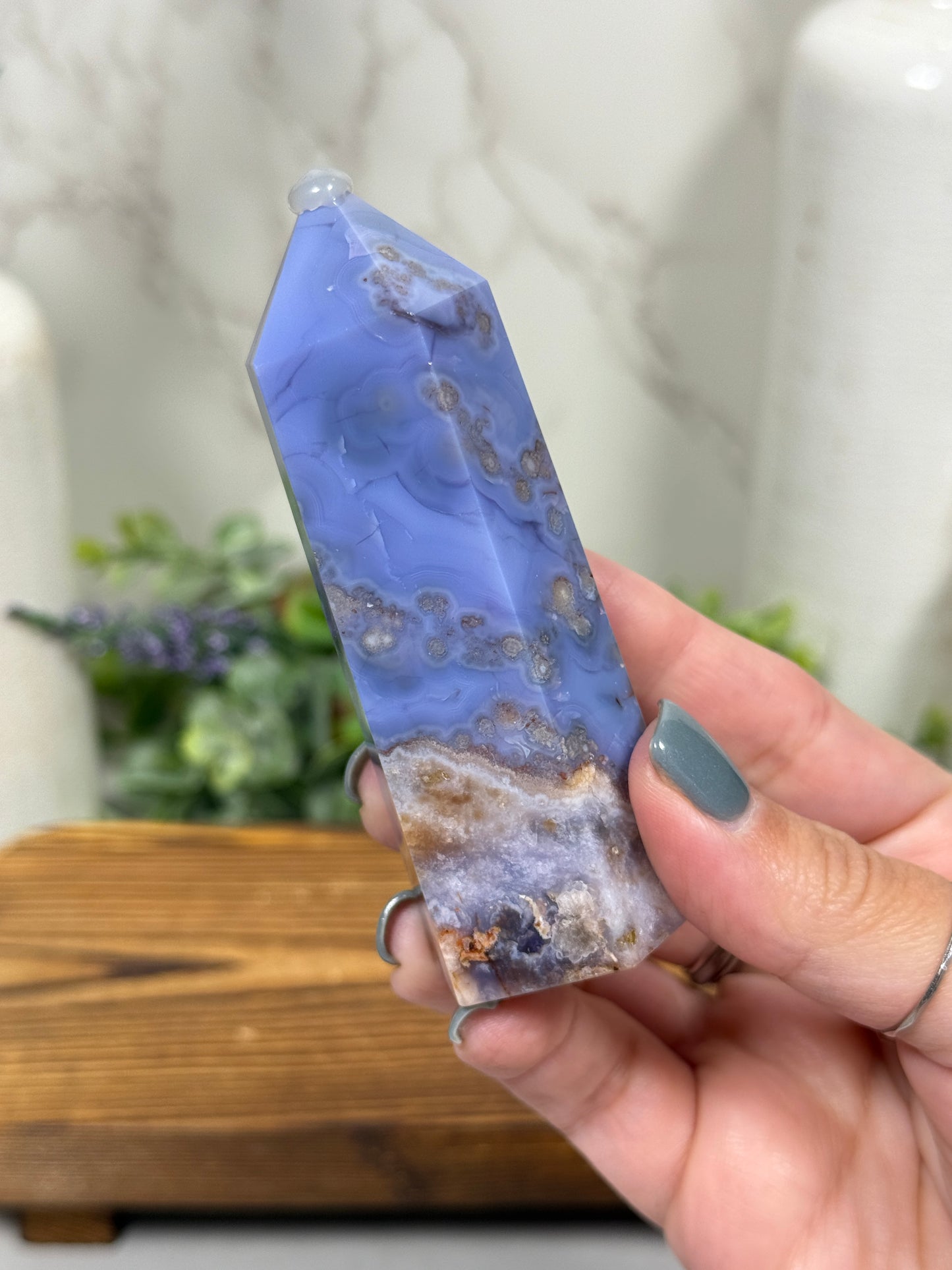 Blue Flower Agate Towers