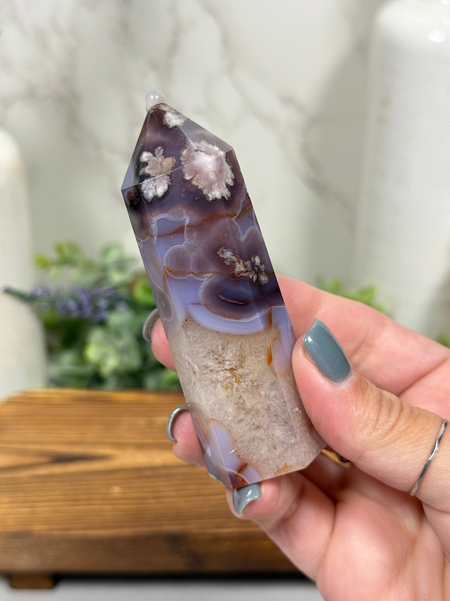 Blue Flower Agate Towers