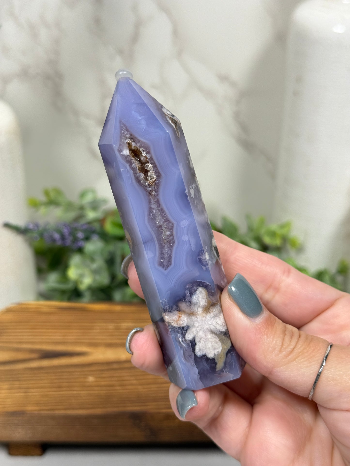 Blue Flower Agate Towers