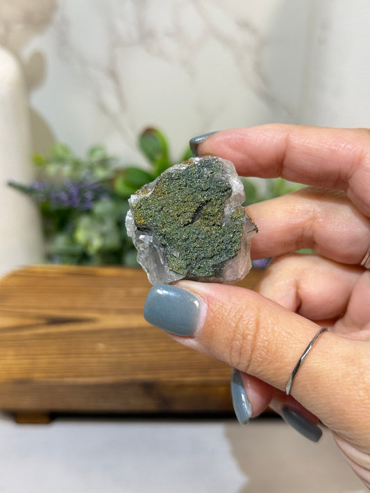 Colorful Pyrite on Calcite