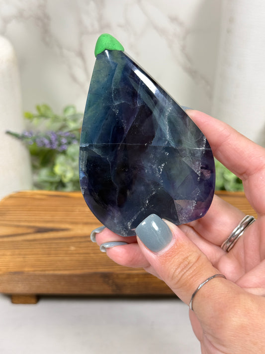 Purple Green Fluorite Teardrops