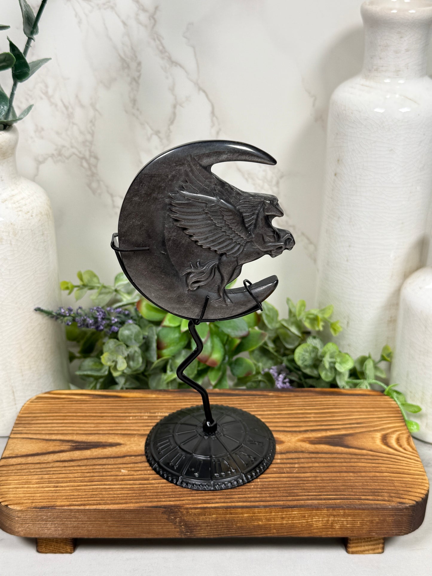 Silver Obsidian Unicorn Luna | Moon