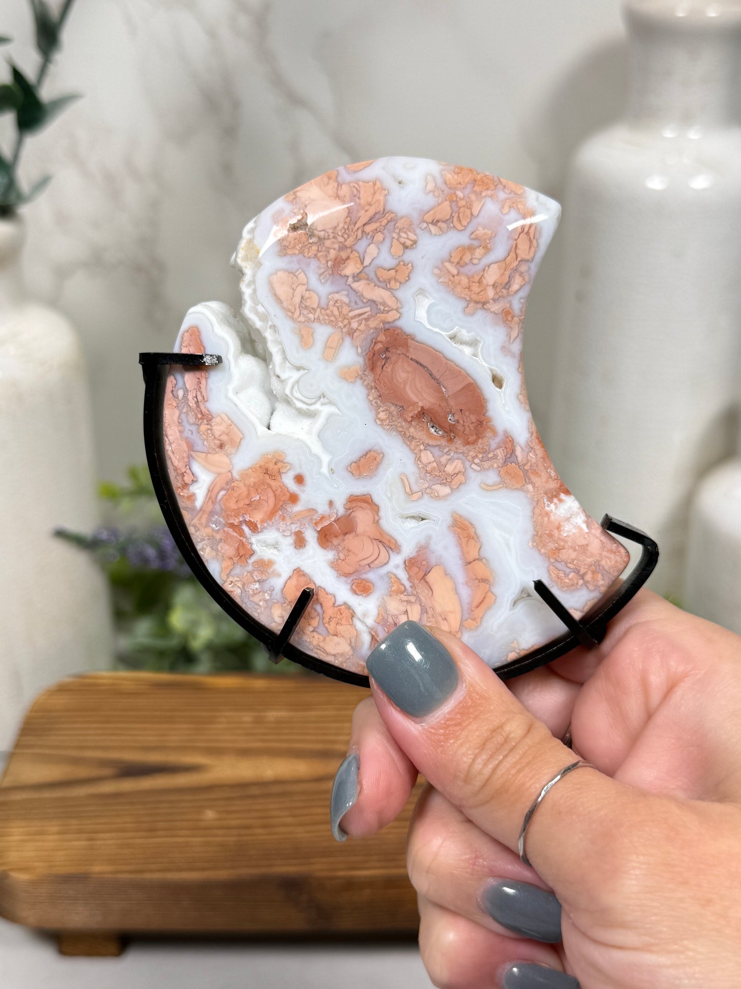 Cotton Candy Agate Luna | Moon