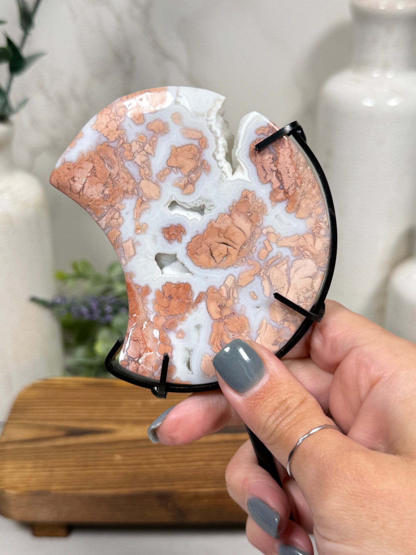 Cotton Candy Agate Luna | Moon